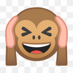 Hear No Evil - Monkey Covering Ears Emoji Png,No Emoji Png