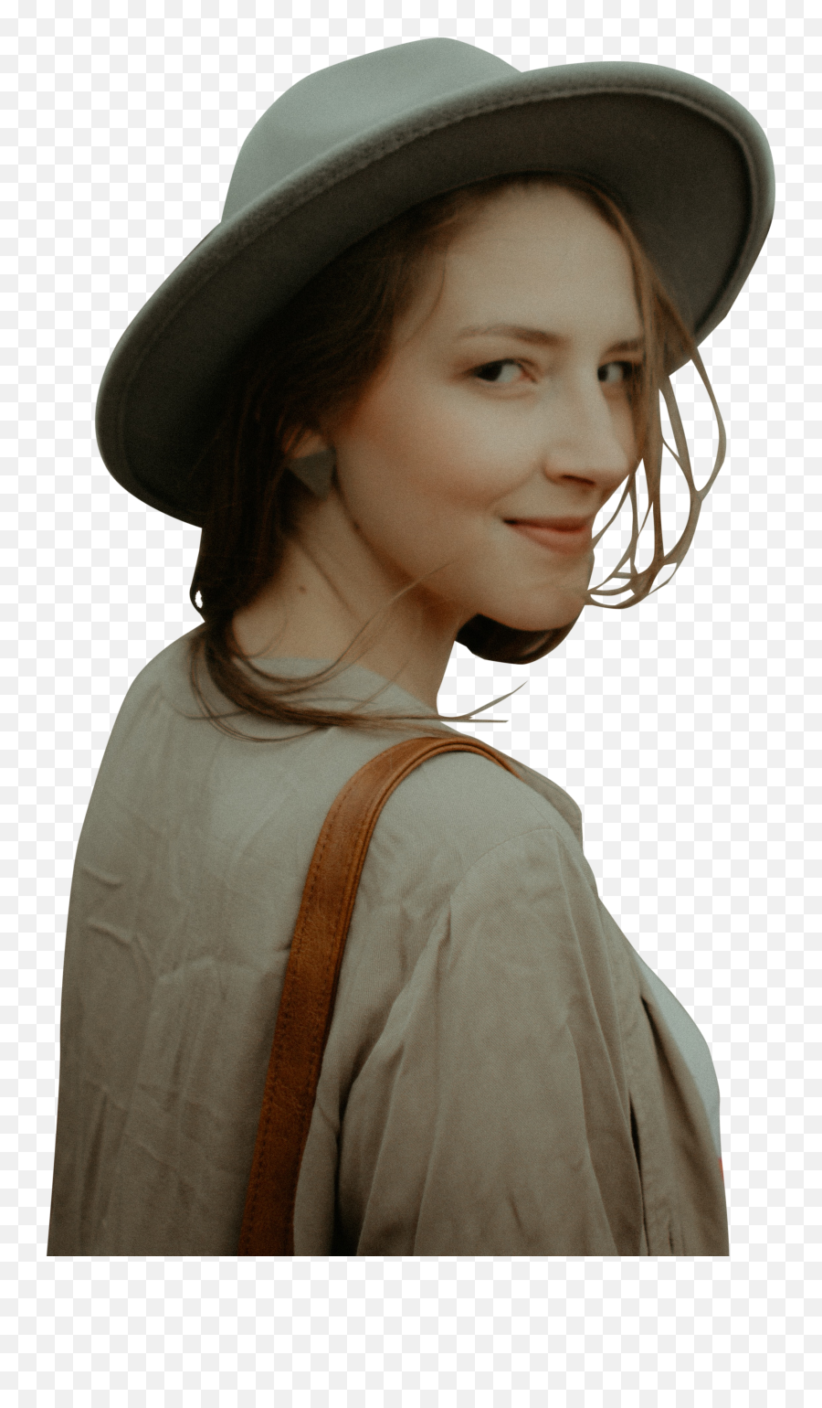 Looking Back Transparent Background Png - Girl Back Png,White Hat Png