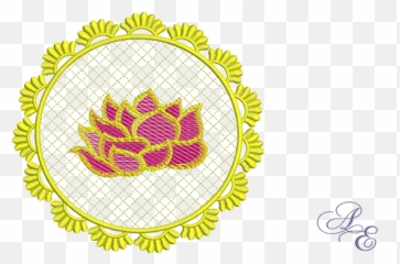 Circle Lotus Bloom - Machine Embroidery Art of png