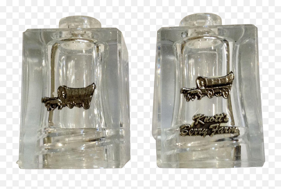 Vintage Knottu0027s Berry Farm Salt U0026 Pepper Shakers With Tray Png Logo