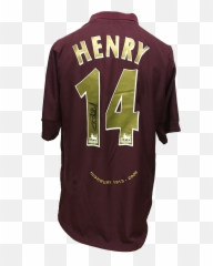 Thierry Henry Signed Arsenal Shirt Redcurrant - Unframed Maillot Arsenal 2006 Png,Arsenal Png