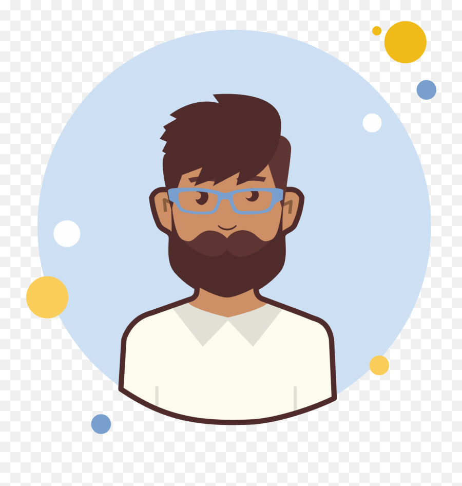 Download Man With Beard In Blue Glasses Icon - People With Signos De Interrogacion Png,Cartoon Beard Png