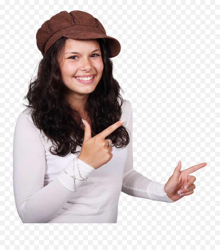 Woman Pointing Elinkterest Free Images - White Background Images Girl Png,People Pointing Png
