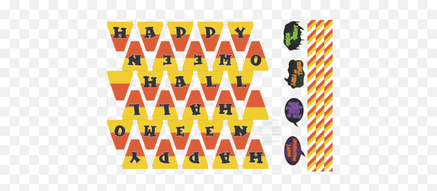 Download Candy Corn U0027happy Halloweenu0027 Banner Fabric By - Vertical Png,Halloween Banner Png