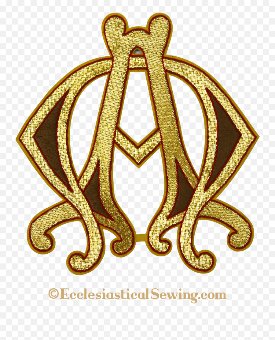 Alpha Omega Goldwork Embroidered Emblem - Alpha Omega Embroidery Pattern Png,Embroidery Png