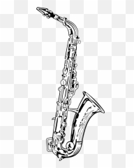 Alto Saxophone Drawing Tenor - Black And White png