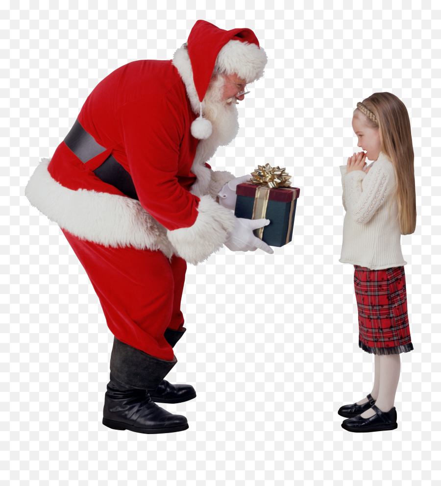 Giving A Gift To The Child Png Image - Real Transparent Santa Claus Png,Santa Png