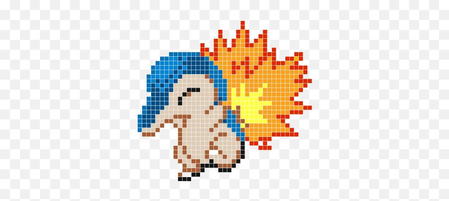 Cyndaquil - Wall Decals Stickaz Minecraft Cyndaquil Pixel Art Png,Cyndaquil Png