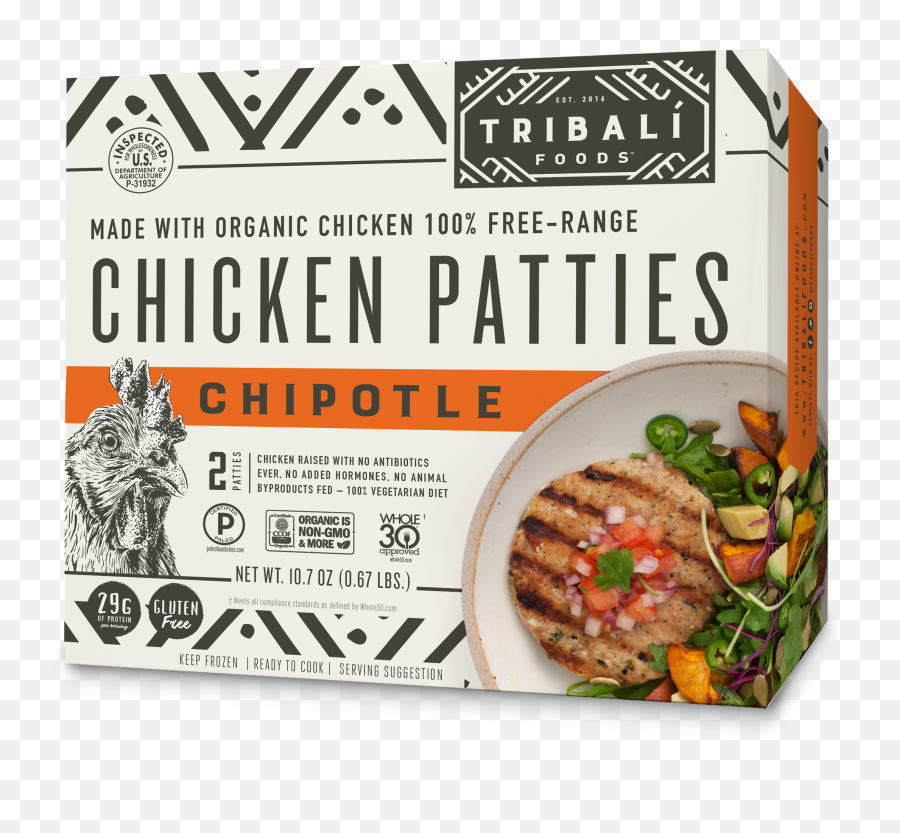 Tribali Foods Organic Chipotle Chicken Patties 107 Oz Box - Tribali Beef Patties Png,Chipotle Icon
