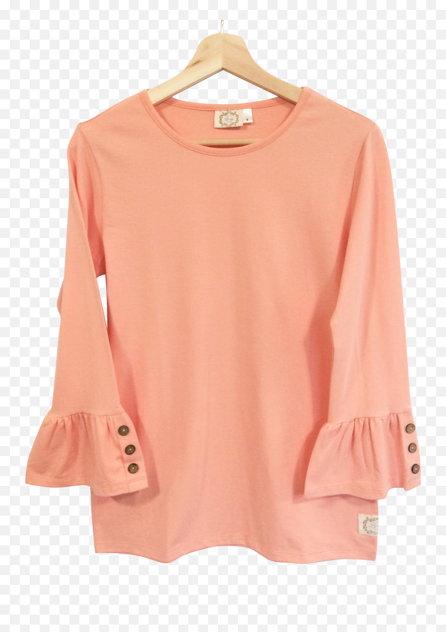 Ruffle Png - Adult Ruffle Sleeve Topsolid Peach Pearl Long Sleeve,Huk Kryptek Icon