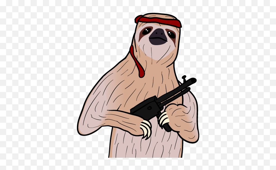 Download Hd Sloth Cartoon Png - Cartoon Sloth On Transparent,Cartoon Gun Png
