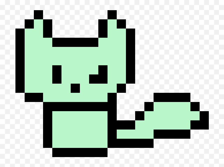 Pixilart - Mint Green Cat By Bahzil Cat Tail Pixel Art Png,Mint App Icon