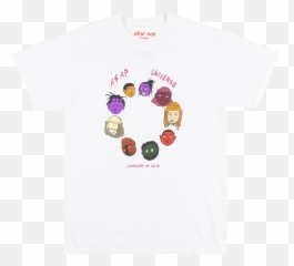 Asap Mob Universe 2018 T - Shirt Mens White Yams Bari Illz Music Rap Hip Hop Tee Funny Free Shipping Unisex Casual Coffee Table Png,Asap Mob Logo