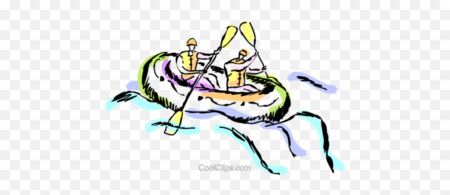 People In Raft Negotiating The Rapids Royalty Free Vector - White River Rafting Drawing Png,Raft Png