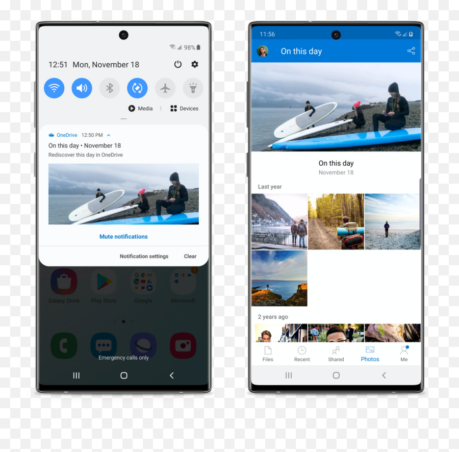 Samsung Galaxy Note10 Delivers Onedrive Gallery Experience - Samsung Onedrive Png,Samsung Phone Png