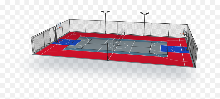 Download Hd Multisport Basketball - Multi Sport Court Dimensions Png,Court Png