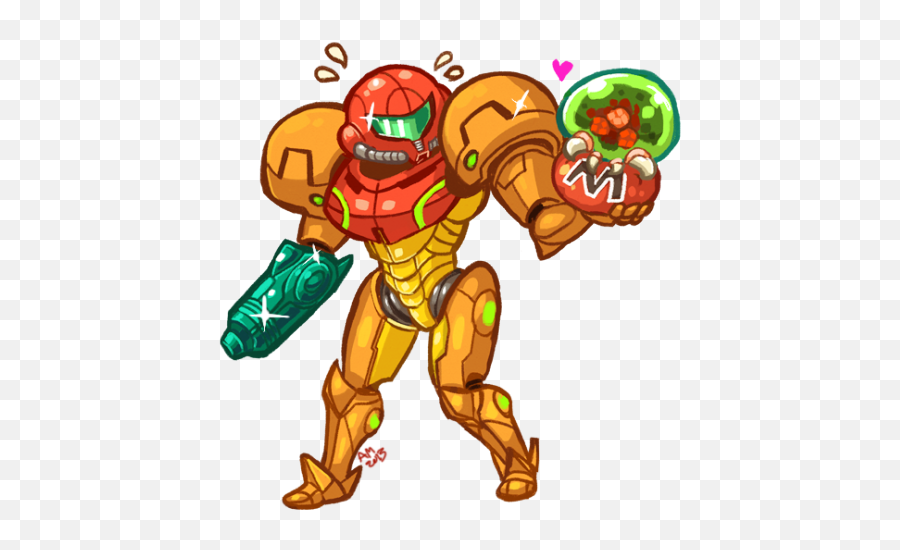 Samus And Metroidu003c3 New Charm I Made Today Metroid - Cartoon Png,Zero Suit Samus Png