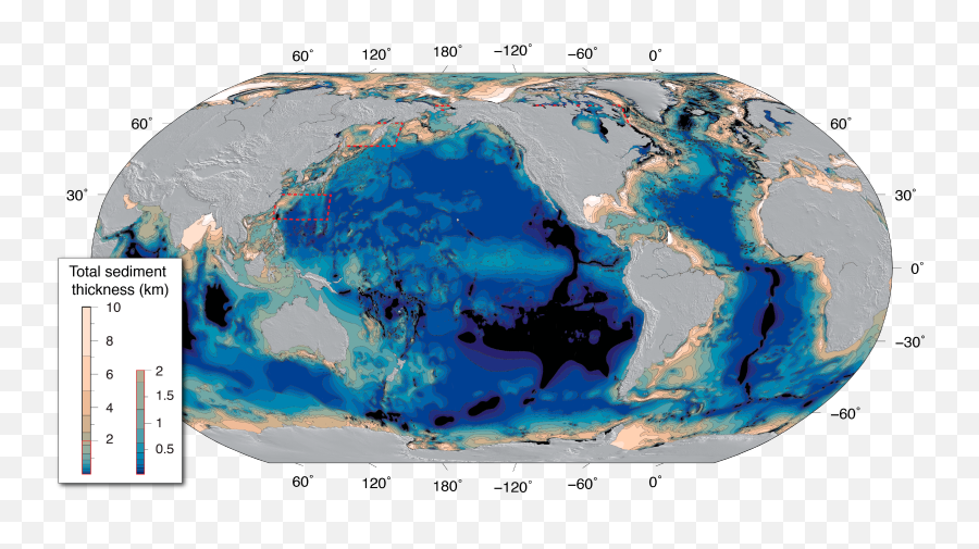 Total Sediment Thickness Of The Worldu0027s Oceans And Marginal Png Global Map