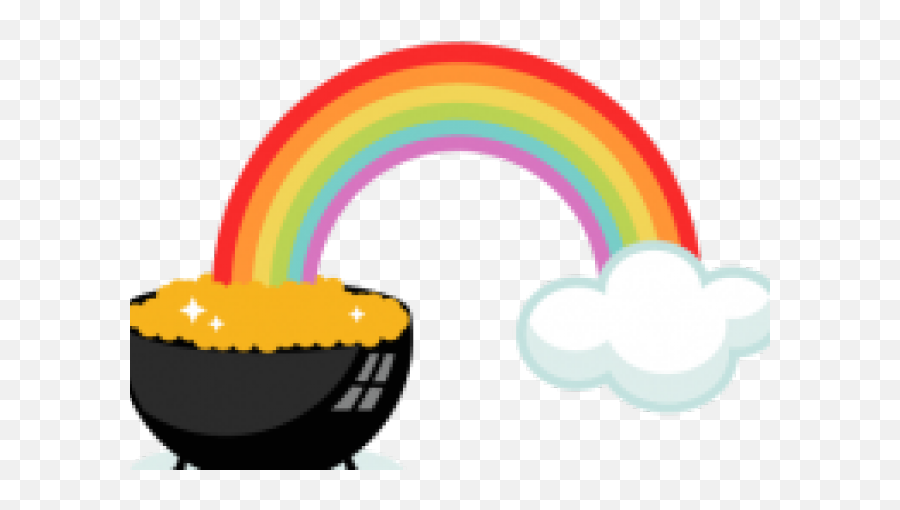 Rainbow And Pot Of Gold Clipart - St Day Rainbow Pot Of Gold Png,Pot Of Gold Png