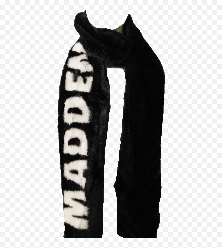 Steve Madden Fuzzy Logo Long Muffler Scarf Black One Size - Scarf Png,Madden 18 Logo