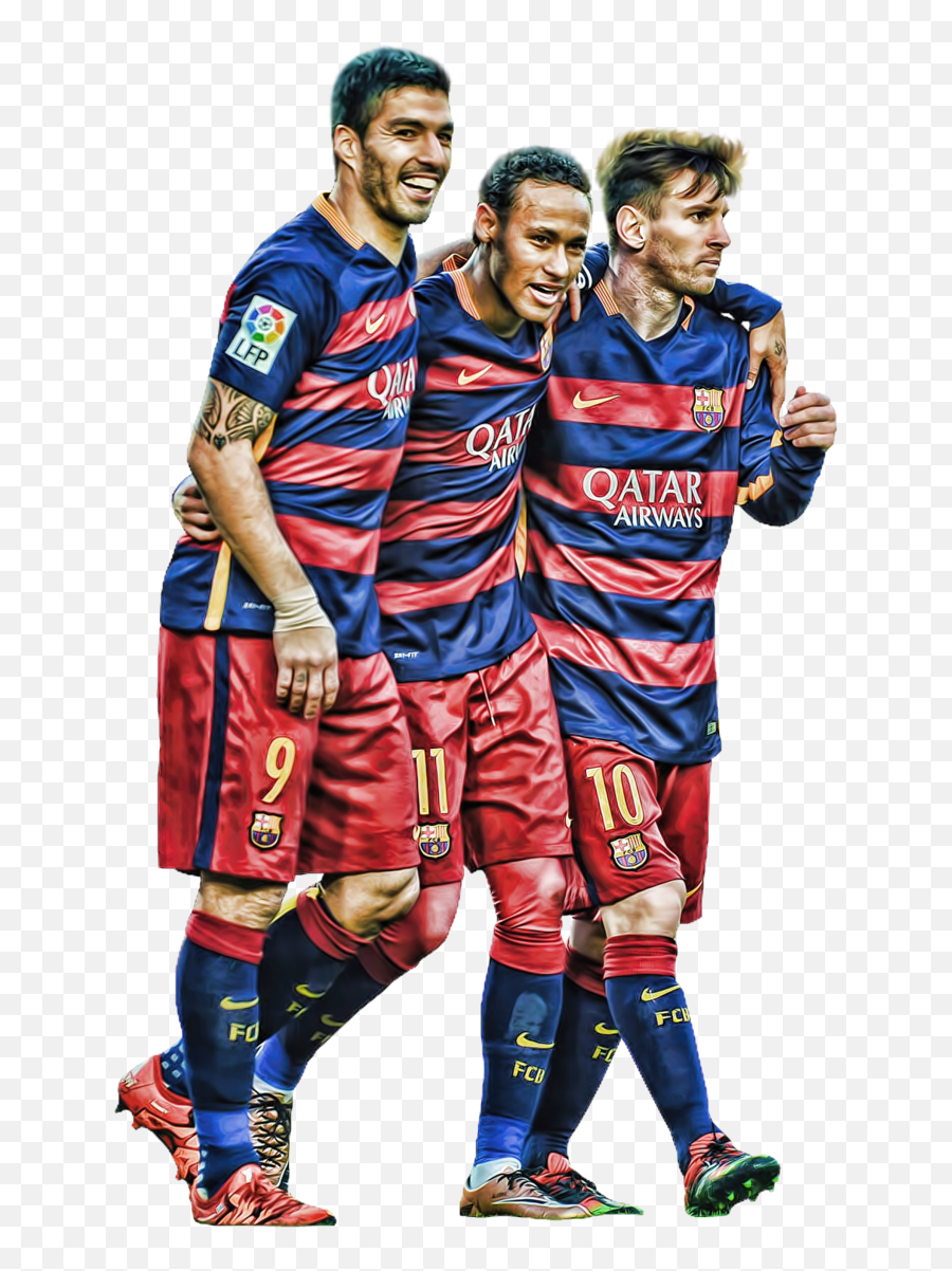 Football Playersoccer Playerjerseyspo 1108786 - Png Messi Suarez Neymar Png,Neymar Png