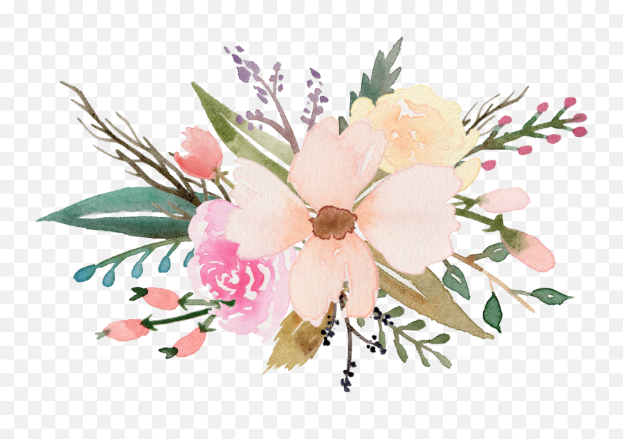 Download Flower Bouquet - Watercolour Flower Clipart Free Free Floral Clip  Art Png,Flowers Clipart Transparent Background - free transparent png  images 