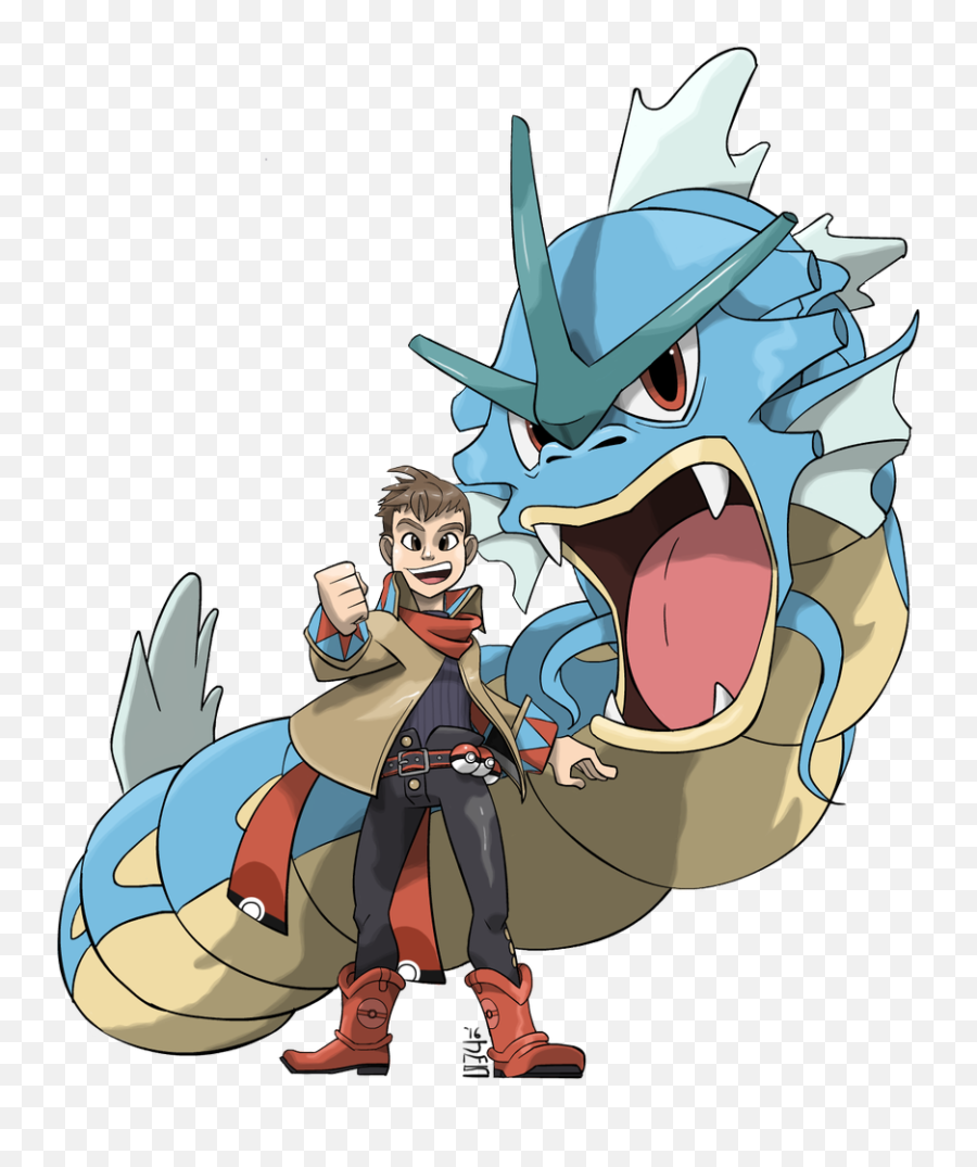 Pokemon Trainer With Gyarados Png - Pokemon Trainer With Gyarados,Gyarados Png