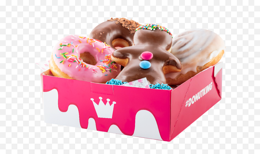 Box Pack - Donut King Box Of Donuts Transparent Png,Donuts Png