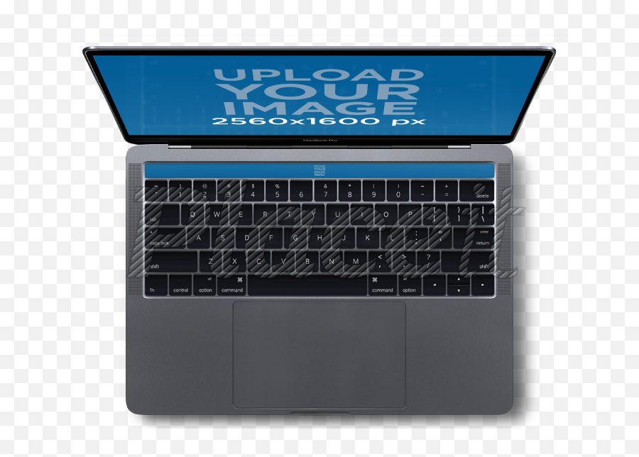 Macbook Pro With Touch Bar Mockup Over A Transparent Background Top Shot View A12833 - Macbook Pro 15 Zoll 2017 Png,Keyboard Transparent Background