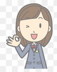 School Girl Signaling Okay Clipart Free Download - Upset School Girl Clipart Png,Okay Png