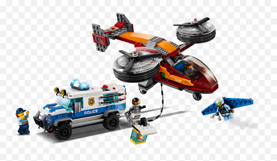 Lego City Police Sky Diamond Heist 60209 Transport And Helicopter Toy - 2019 Lego Space Sets Png,Police Helicopter Png