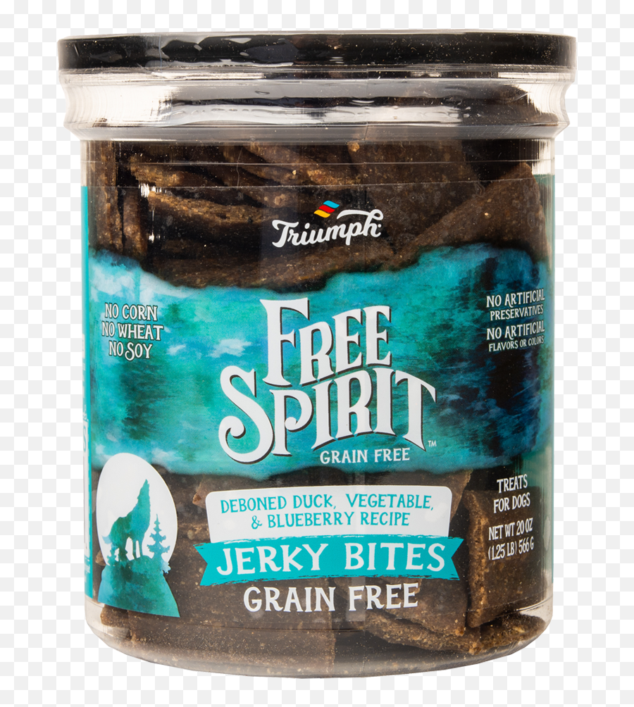 Free Spirit Grain Duck Vegetable U0026 Blueberry Recipe - Triumph Jerky Bite Treats 20oz Png,Grain Texture Png