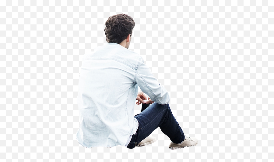 Man Sitting - Human Sitting Back View Png,Sitting Person Png