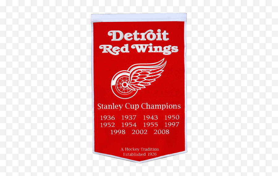 Detroit Red Wings Stanley Cup Championship Dynasty Banner - With Hanging Rod Detroit Red Wings Png,Detroit Red Wings Logo Png