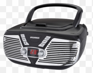 Sylvania Srcd211 Portable Boombox With Amfm Radio Retro Style Black - png