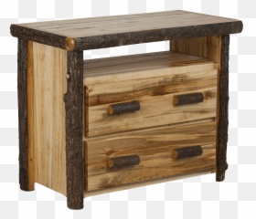 Hickory Log 2 Drawer Tv Stand - Solid Png,Tv Stand Png