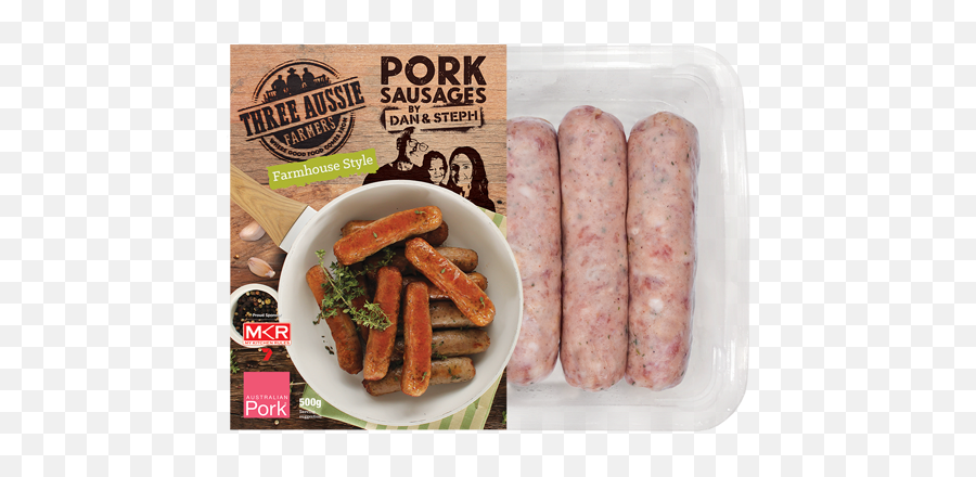 Three Aussie Farmers Farmhouse Style Pork Sausages By - Frikandel Png,Farmhouse Png