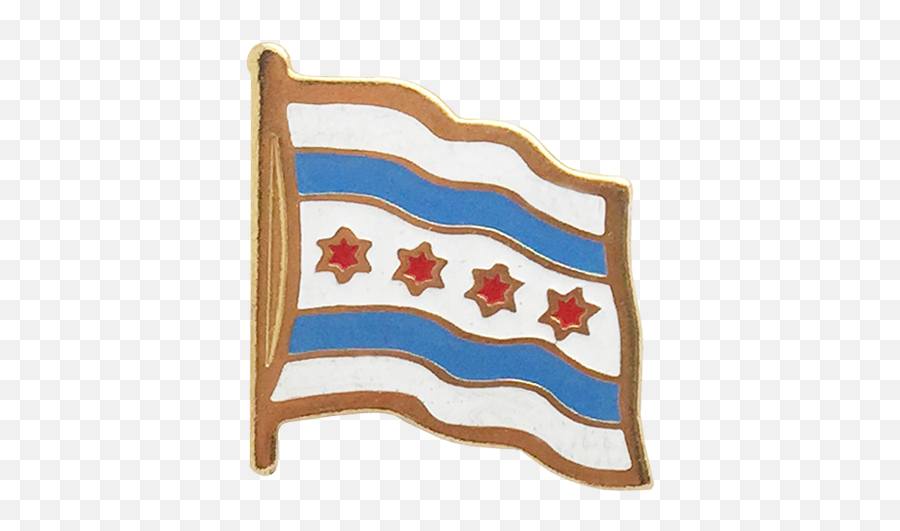 City Of Chicago Flag Lapel Pin Waving - Flag Png,Chicago Flag Png