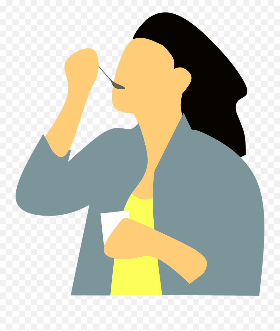 Woman Eating Yogurt - Free Vector Graphic On Pixabay People Eating Illustration Png,People Eating Png