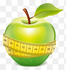 Library Of Apple With Tape Measure - Measuring Png
