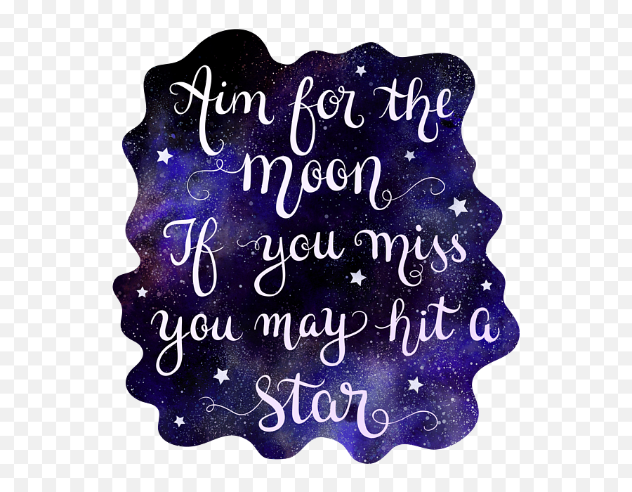 Starry Quotes Galaxy Motivational Quote Aim For The Moon If You Miss May Hit A Star Baby Onesie - Girly Png,Iphone Purple Moon Icon