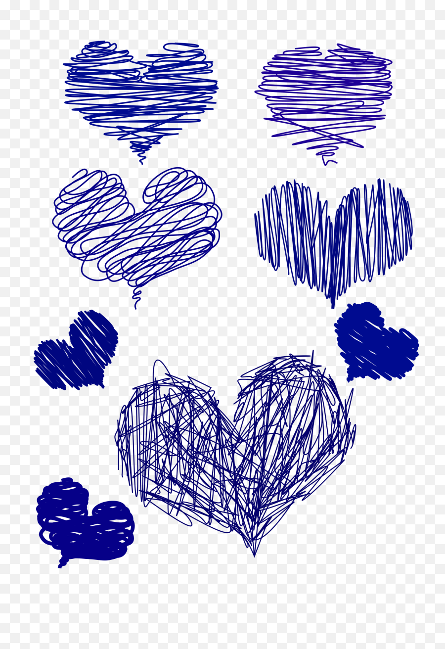 Download Free Png Blue Hand Drawn Heart - Dlpngcom Hand Drawn Blue Hearts,Drawn Heart Png