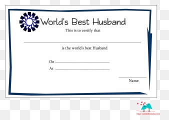 Free Printable Worldu0027s Best Husband Certificates - Award png