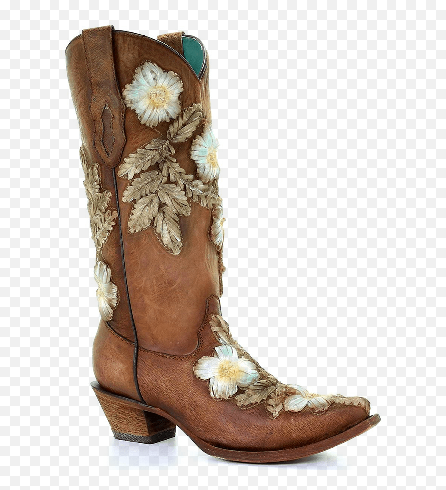 Corral Ladies Tobacco Hand Painted U0026 Floral Woven Boots - Women Cowboy Boots Flower Print Png,Boot Transparent