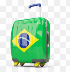Suitcase With Flag Illustration Of Brazil - With Flag Png