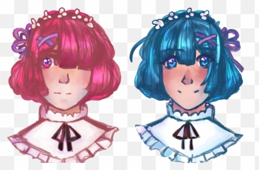 Rem And Ram Rezero In 2020 Art Prints Canvas - Hair Design png