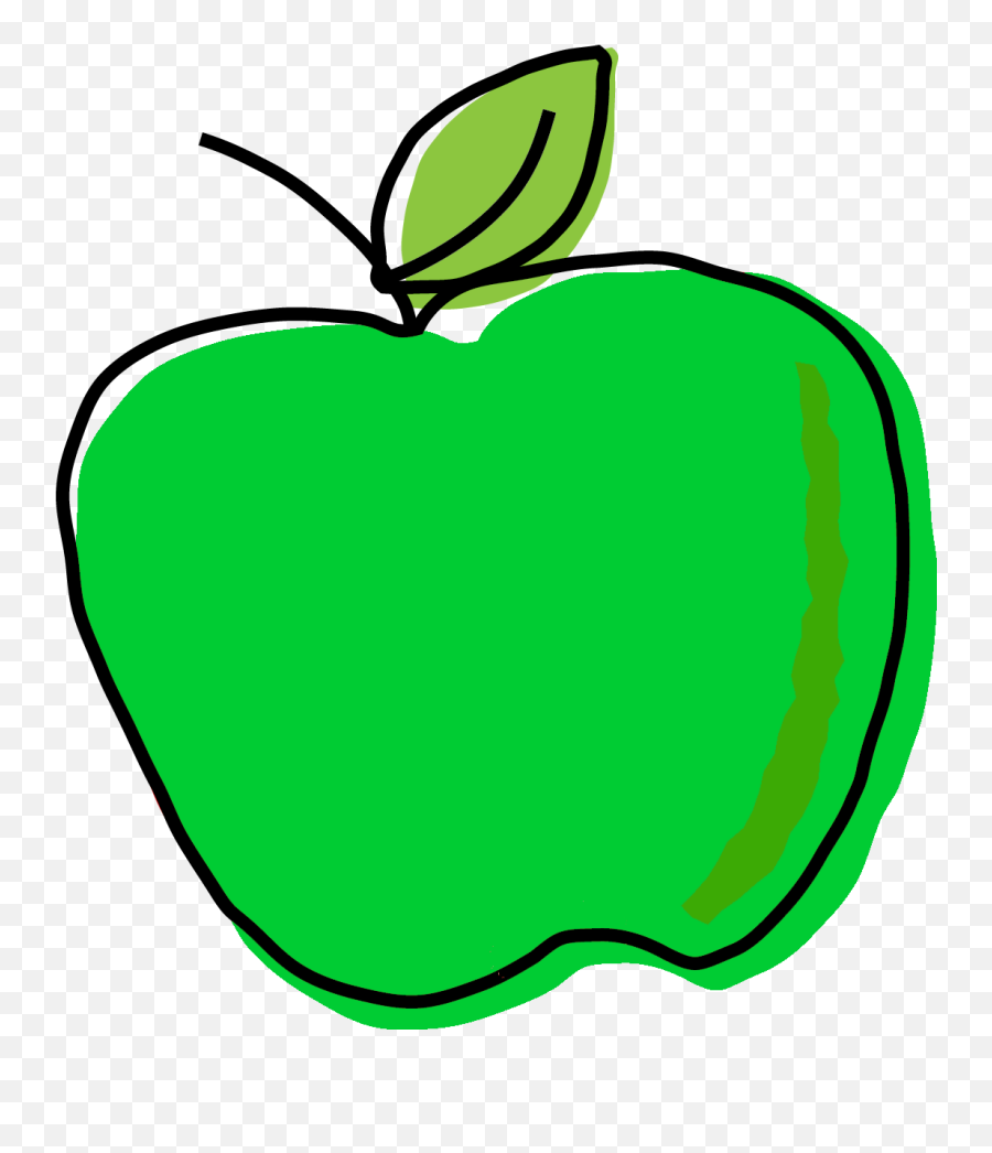 Clip Art Apple Fruit Food Healthy Diet - Apple Outline Png Green Apple Preschool,Apple Outline Png