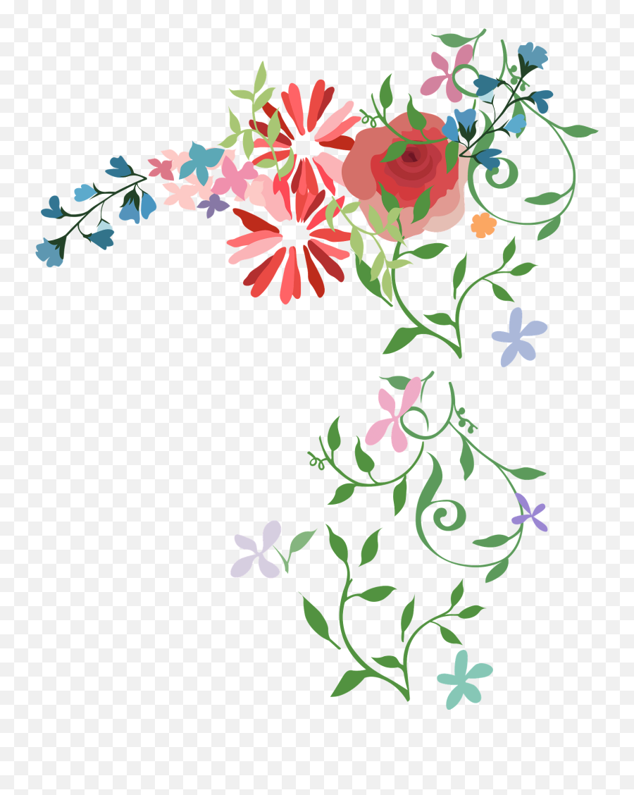 Vintage Watercolor Flowers Clipart - Decorative Png,Watercolor Rose Png