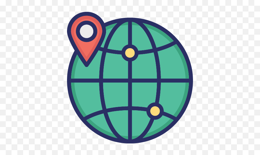 Globe Map Pin Location Color Vector Icon - Vertical Png,Vector Globe Icon Set