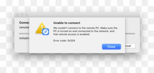 Error Code 0x204 Remote Desktop Mac How Fix The Problem - Dot png